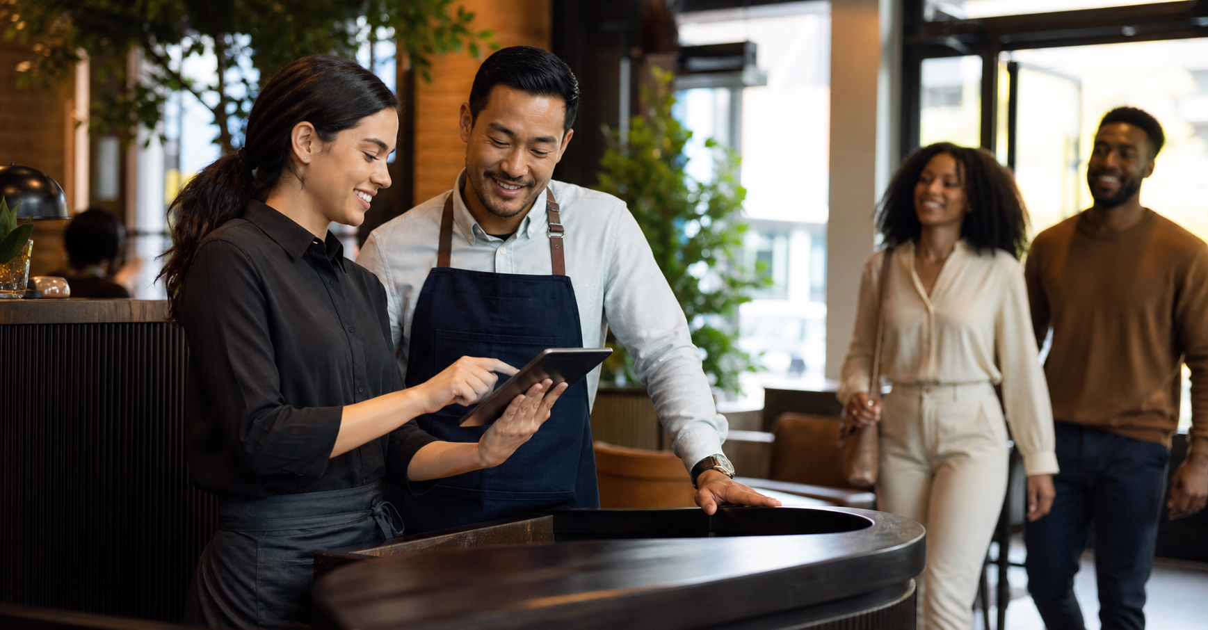 Restaurant Staff Managing Bookings