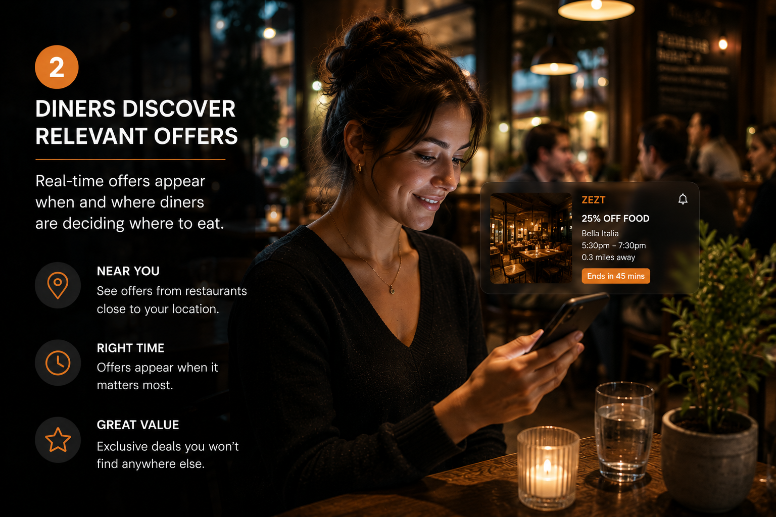 Dining offer on ZEZT app