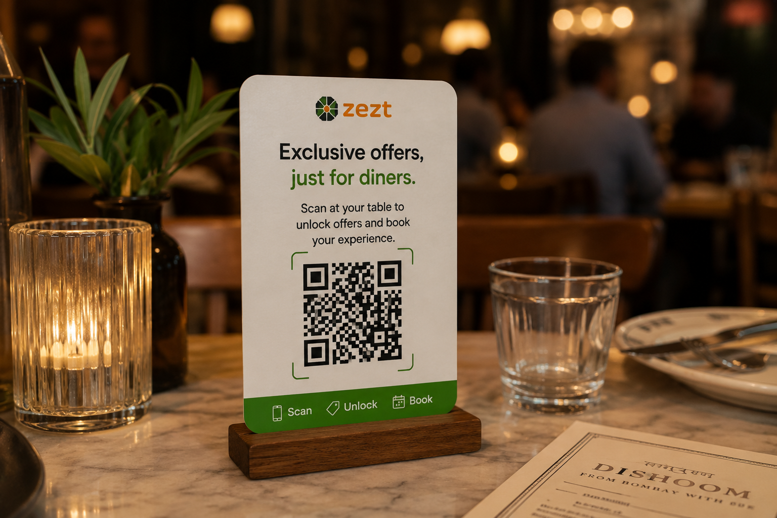 Exclusive offers for diners table QR code