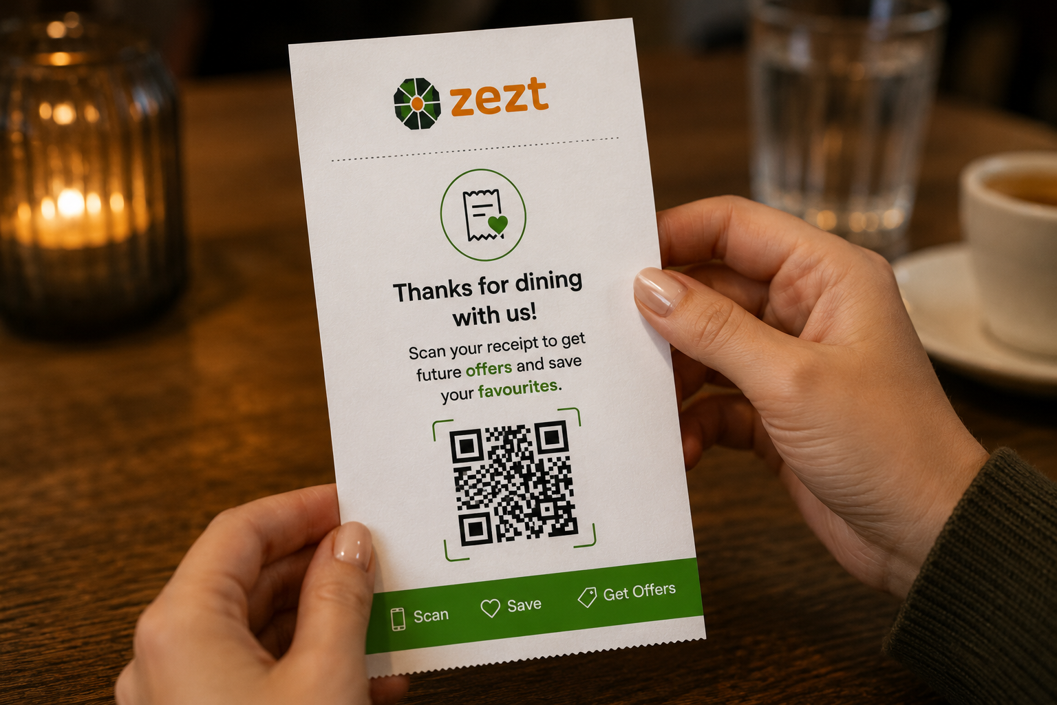 Exclusive offers on receipt QR code