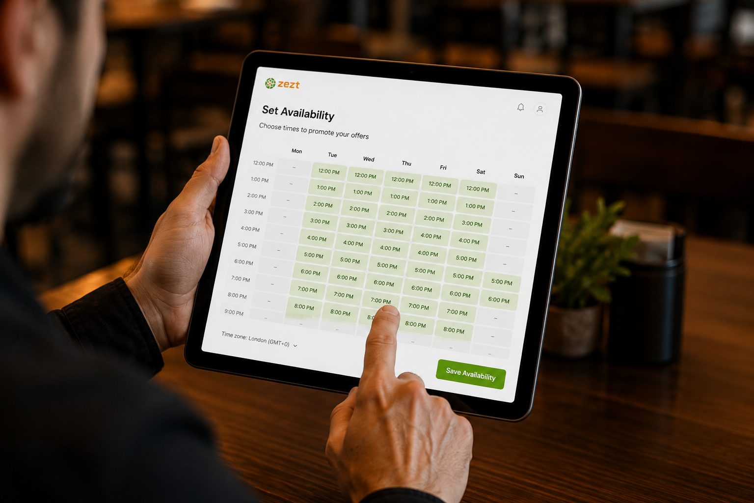 Setting offers on ZEZT platform