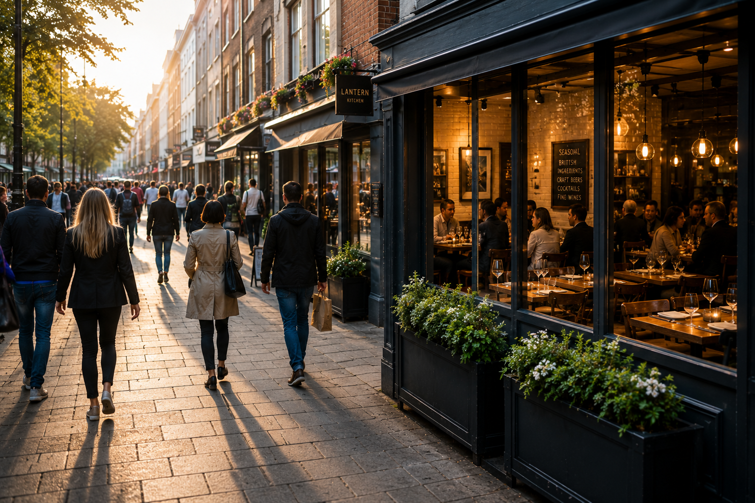 Stroll past restaurant