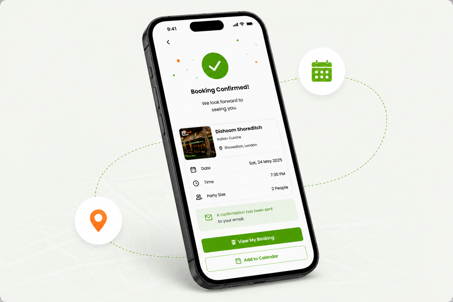 ZEZT App Booking Confirmation