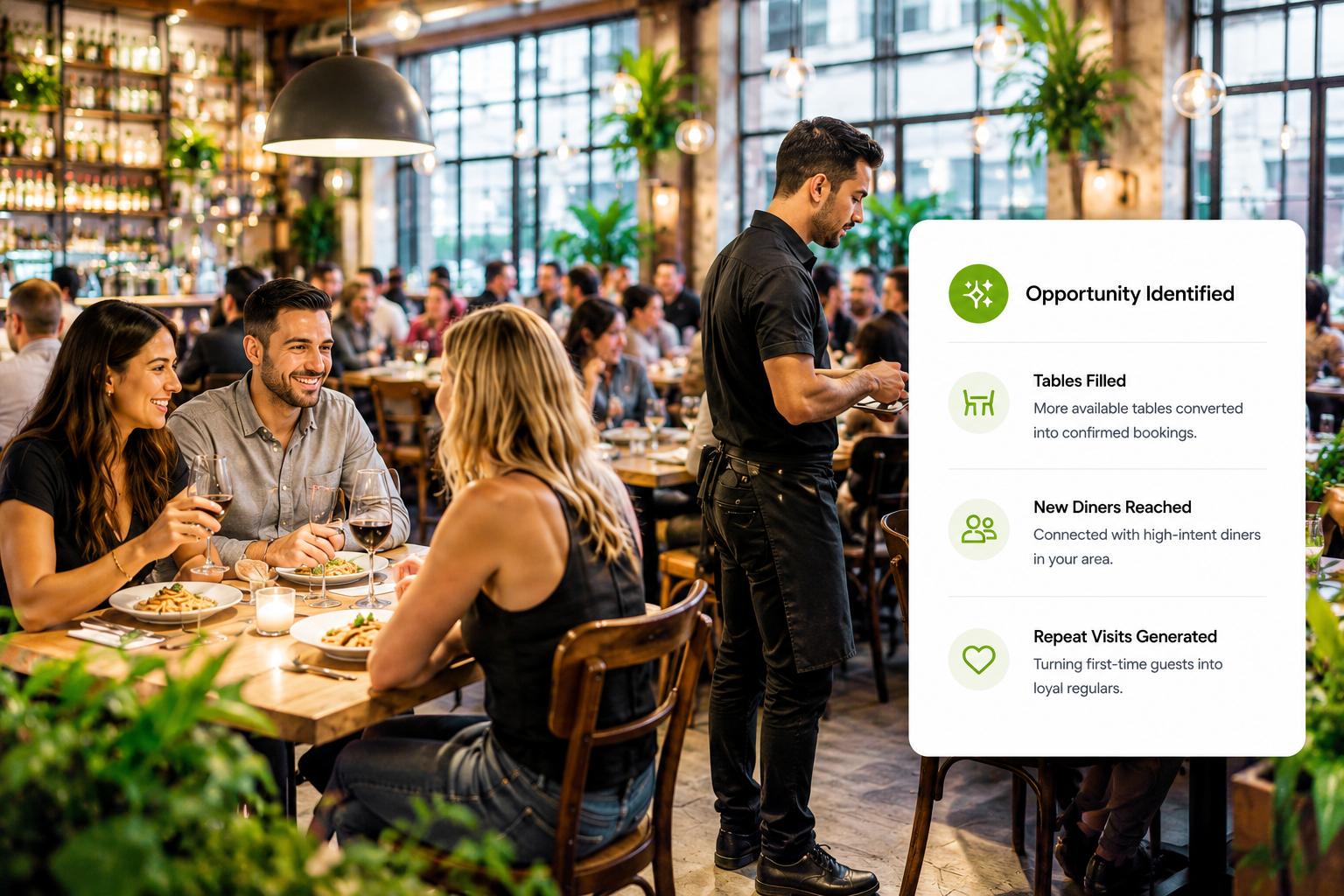 Lively venue with diners